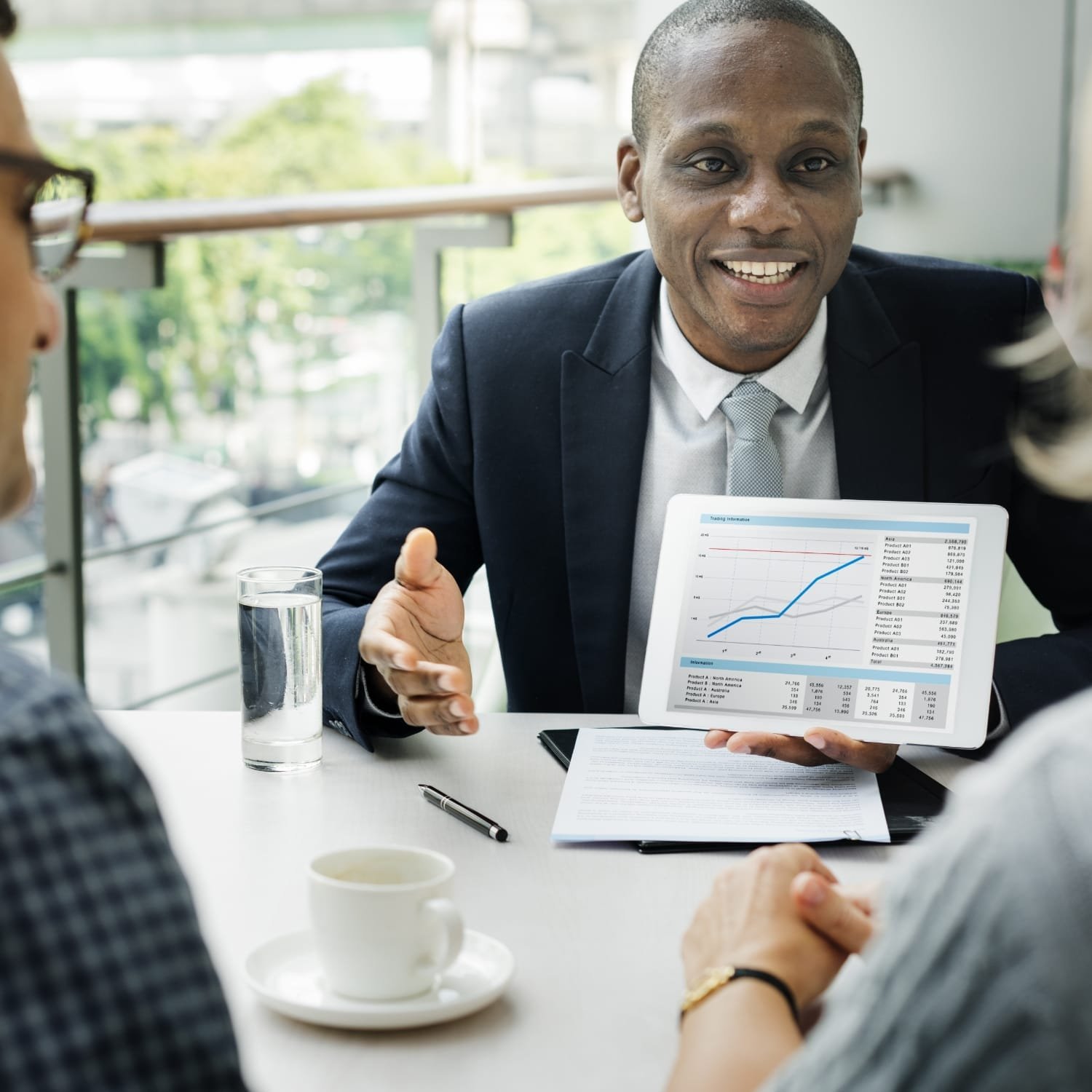 Tax advisor presenting a financial report