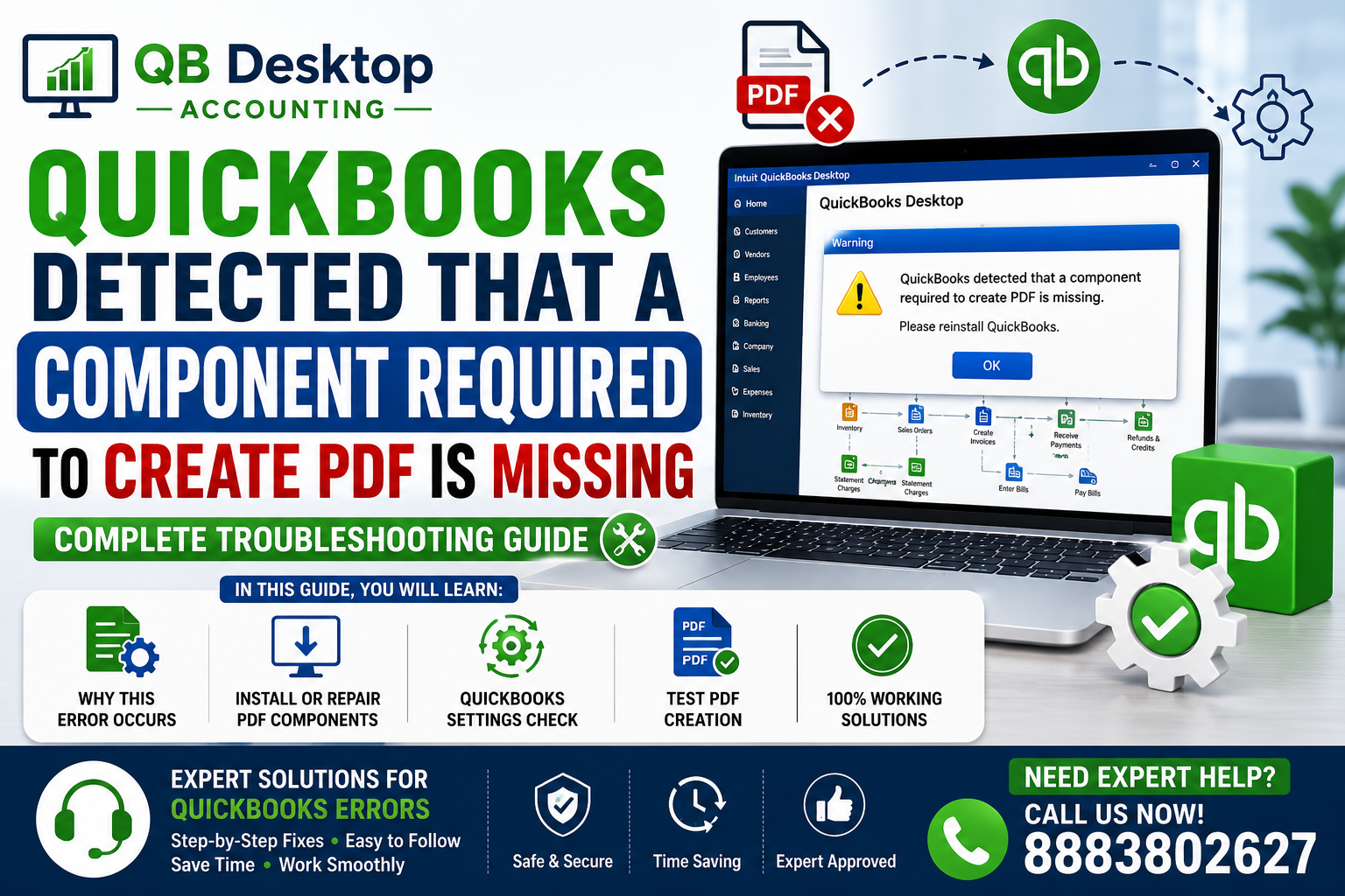 QuickBooks PDF component missing